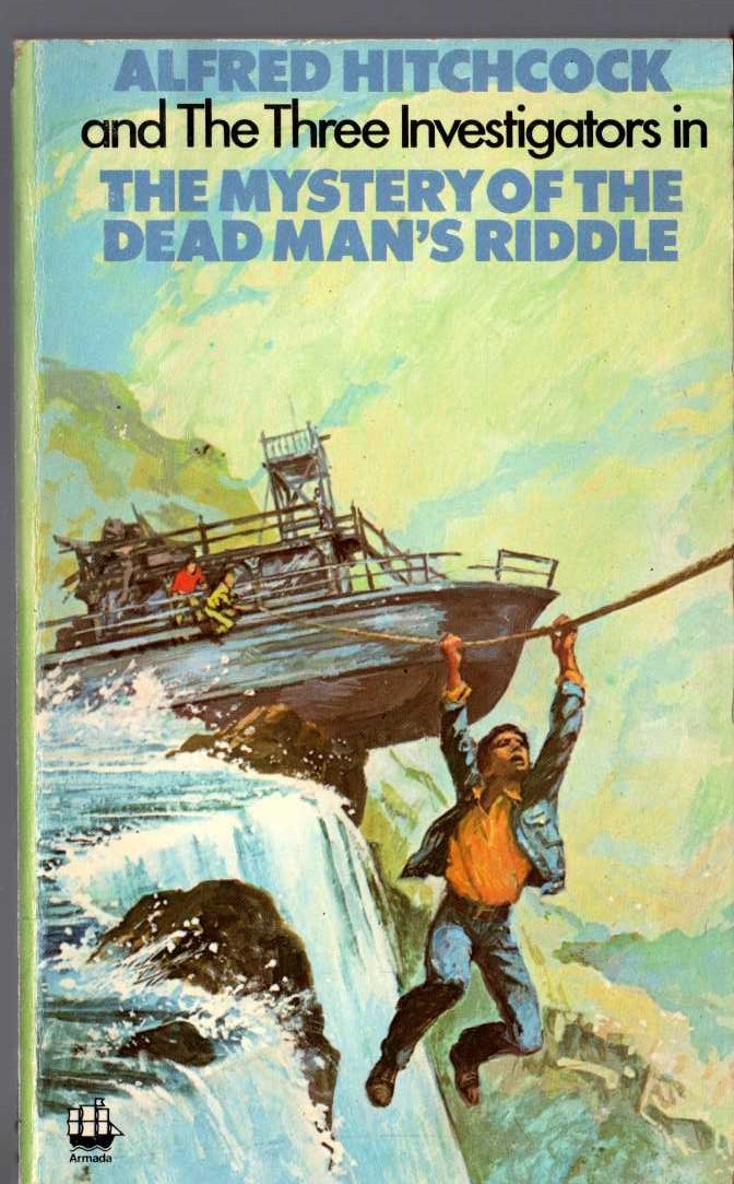 Alfred Hitchcock (introduces_The_Three_Investigators) THE MYSTERY OF THE DEAD MAN'S RIDDLE front book cover image