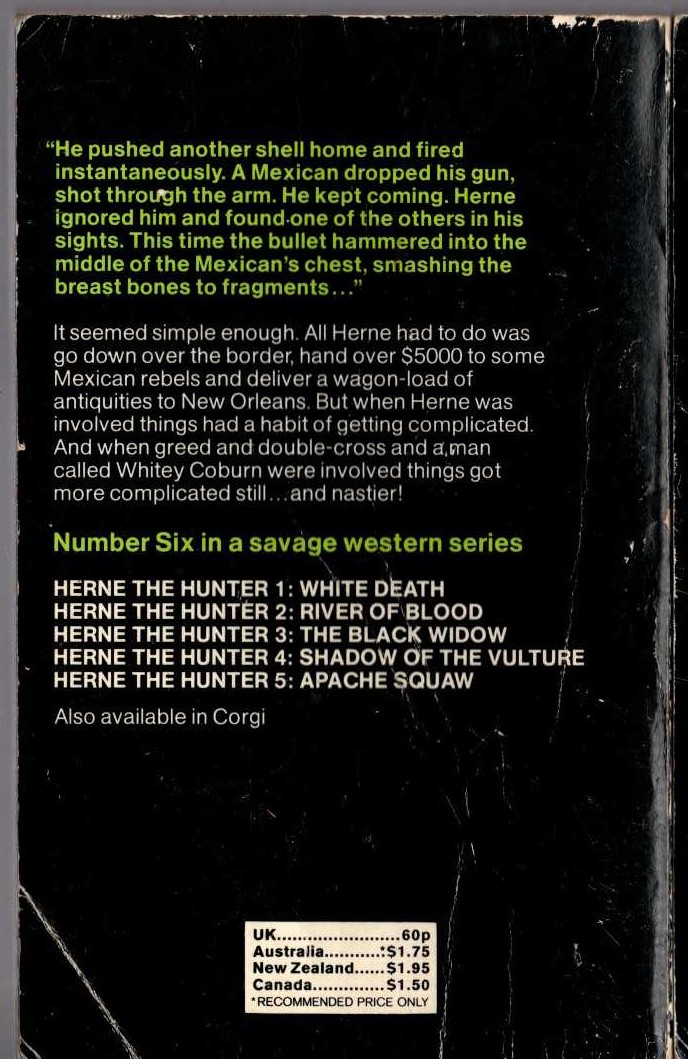 John McLaglen  HERNE THE HUNTER 6: DEATH IN GOLD magnified rear book cover image