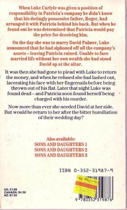 Carl Ruhen  SONS AND DAUGHTERS #4 magnified rear book cover image
