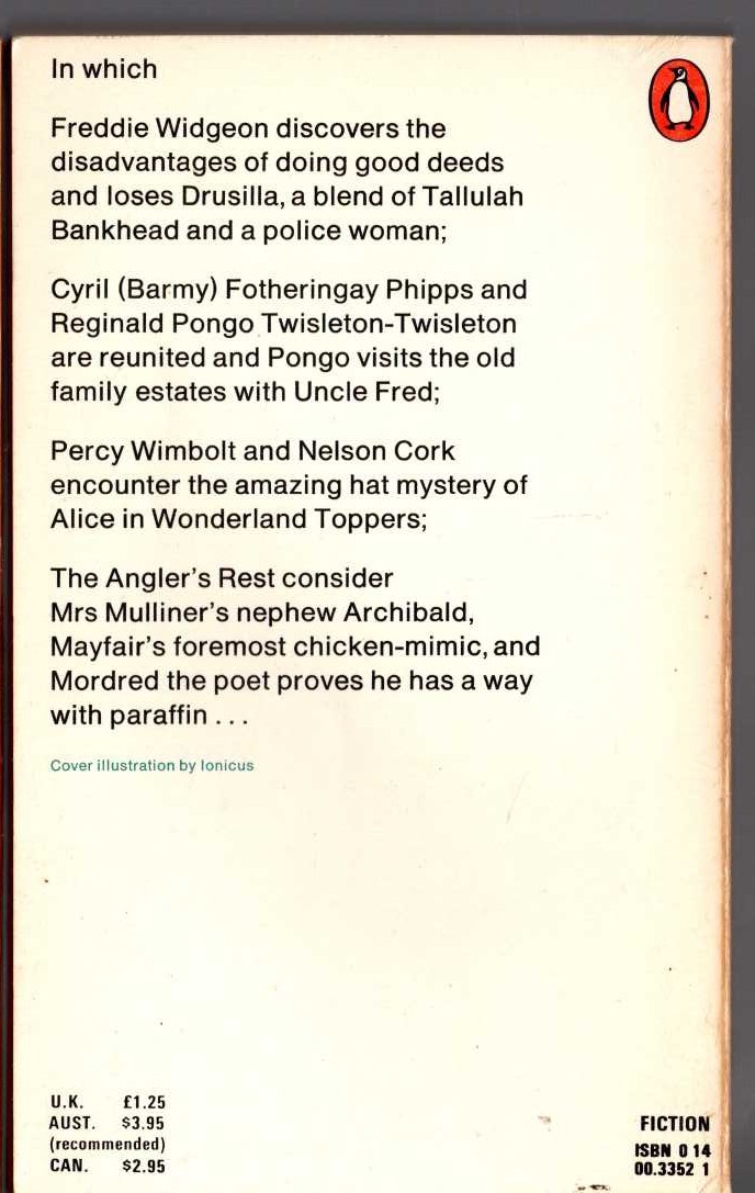 P.G. Wodehouse  YOUNG MEN IN SPATS magnified rear book cover image