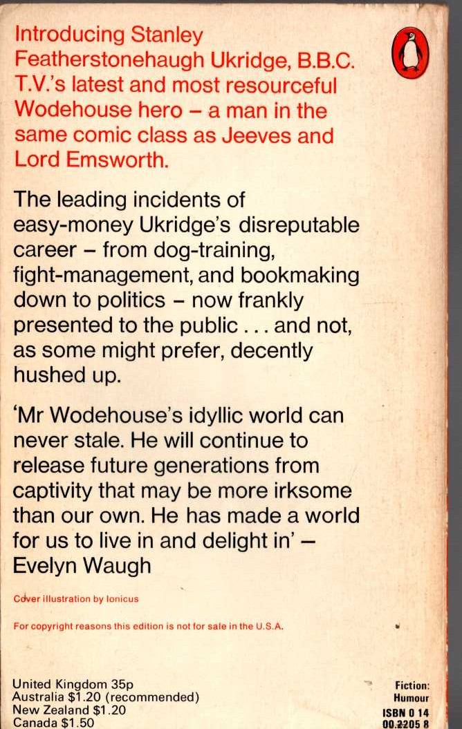 P.G. Wodehouse  UKRIDGE magnified rear book cover image