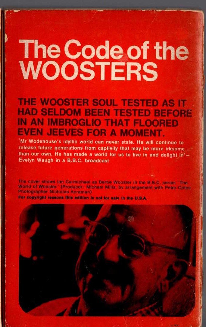 P.G. Wodehouse  THE CODE OF THE WOOSTERS (Ian Carmichael) magnified rear book cover image