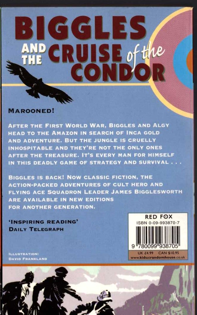 Captain W.E. Johns  BIGGLES AND THE CRUISE OF THE CONDOR magnified rear book cover image