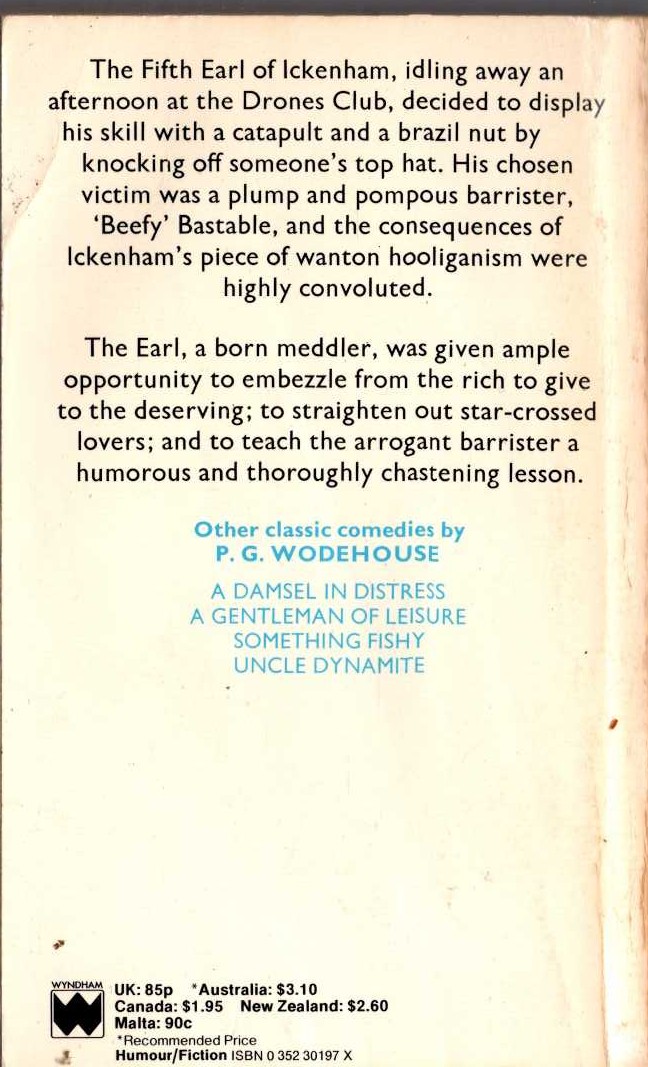 P.G. Wodehouse  COCKTAIL TIME magnified rear book cover image