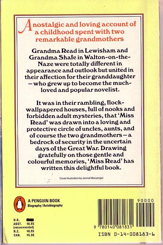 Miss Read  A FORTUNATE GRANDCHILD (Autobiography) magnified rear book cover image