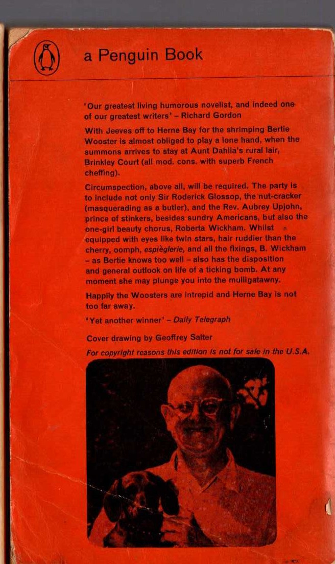 P.G. Wodehouse  JEEVES IN THE OFFING magnified rear book cover image