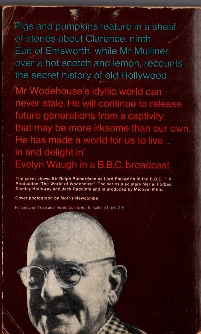 P.G. Wodehouse  BLANDINGS CASTLE (Sir Ralph Richardson) magnified rear book cover image