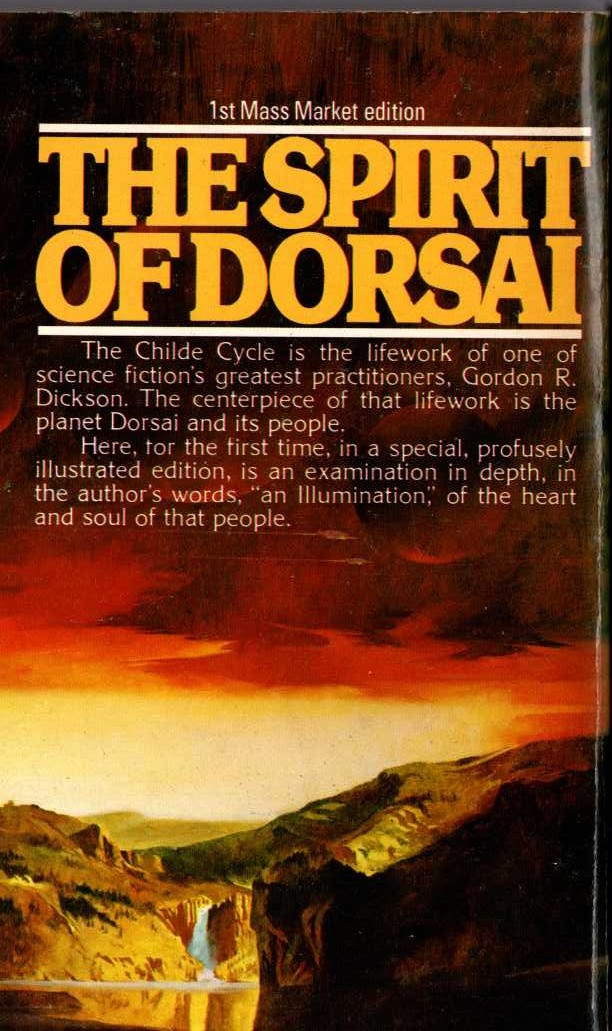 Gordon R. Dickson  THE SPIRIT OF DORSAI magnified rear book cover image