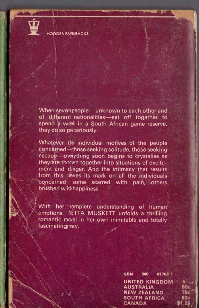 Netta Muskett  SAFARI FOR SEVEN magnified rear book cover image
