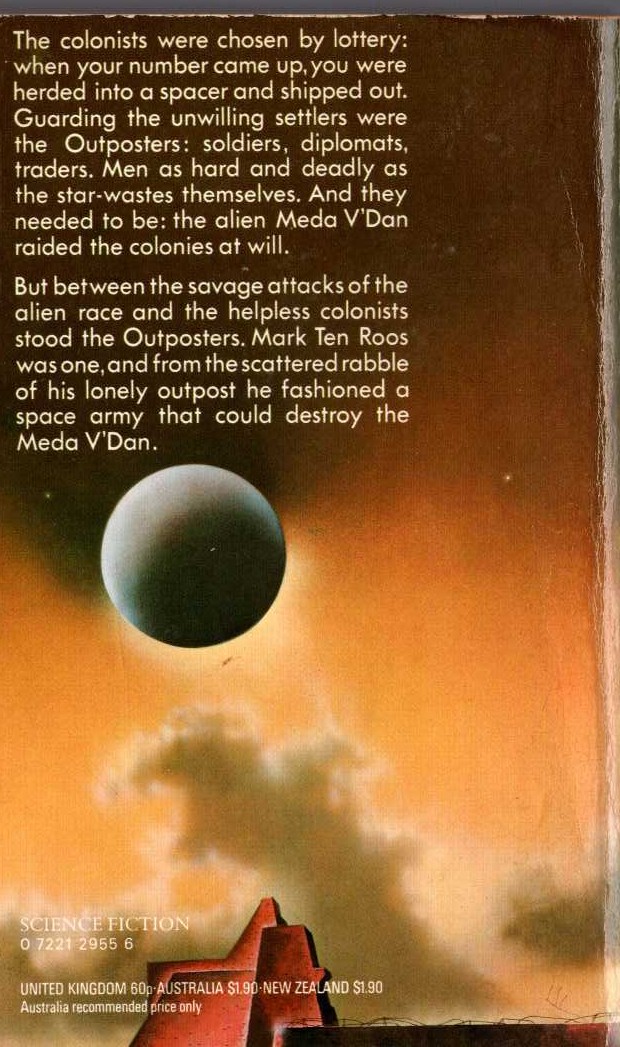 Gordon R. Dickson  THE OUTPOSTER magnified rear book cover image