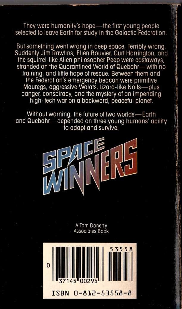 Gordon R. Dickson  SPACE WINNERS magnified rear book cover image