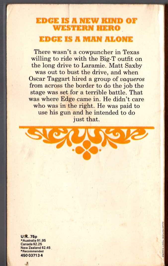 George G. Gilman  EDGE 27: DEATH DRIVE magnified rear book cover image
