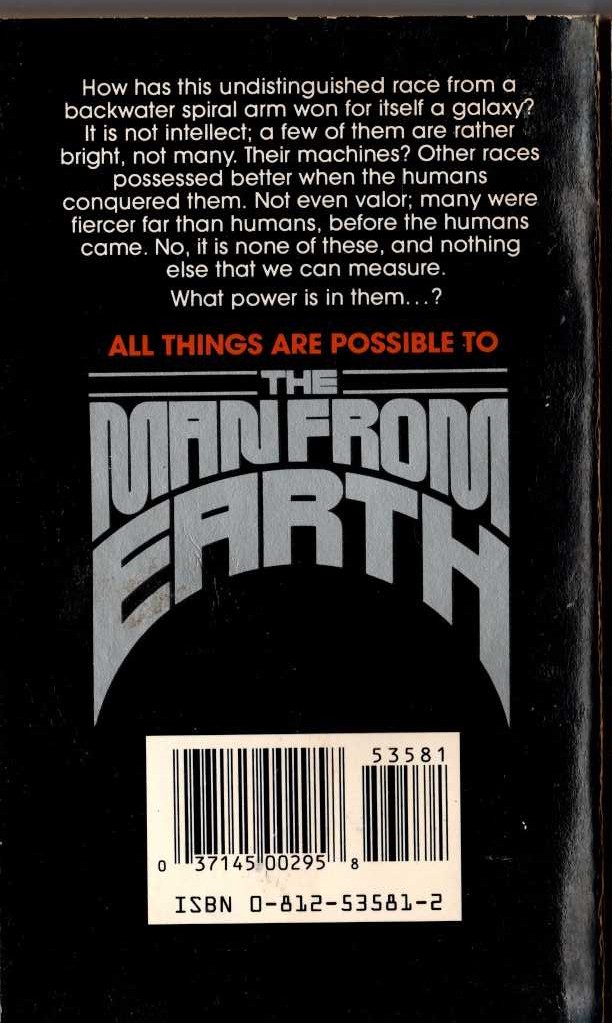 Gordon R. Dickson  THE MAN FROM EARTH magnified rear book cover image