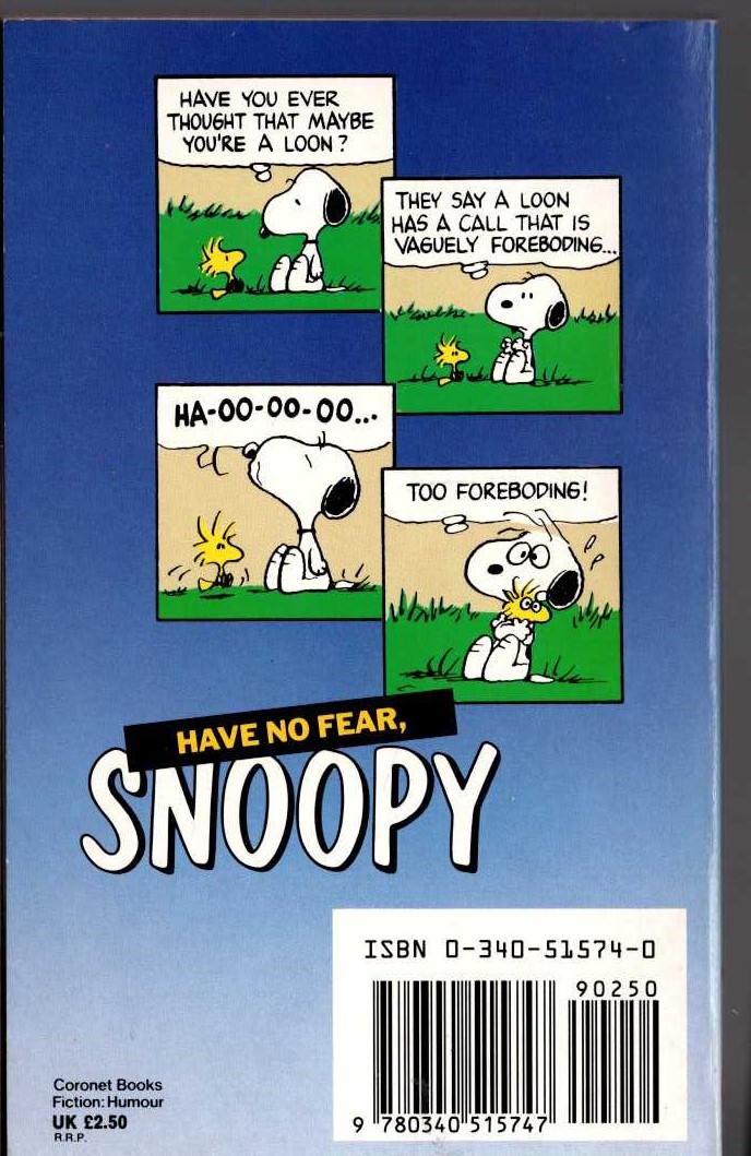 Charles M. Schulz  HAVE NO FEAR, SNOOPY magnified rear book cover image