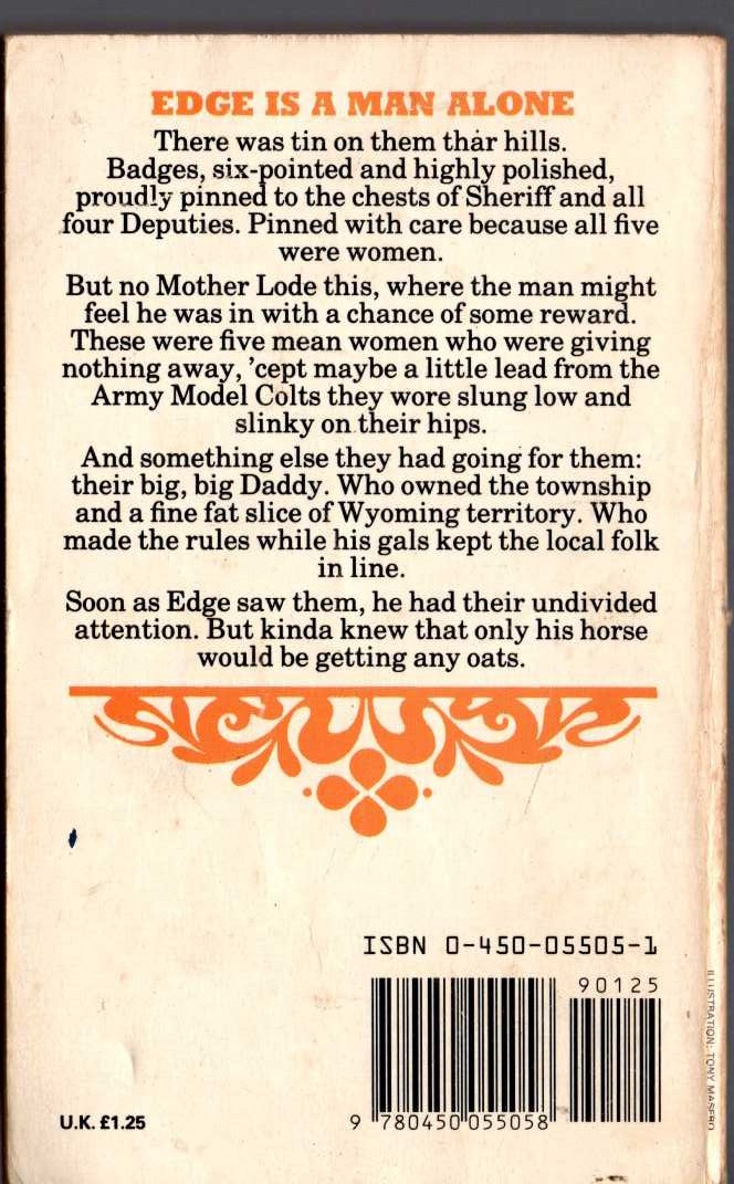 George G. Gilman  EDGE 42: BLOODY SUNRISE magnified rear book cover image
