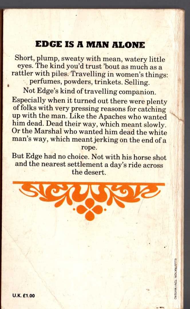 George G. Gilman  EDGE 38: MASSACRE MISSION magnified rear book cover image