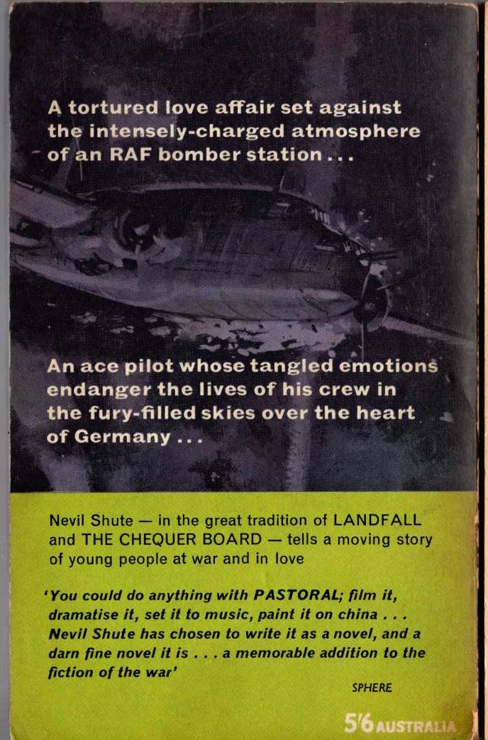 Nevil Shute  PASTORAL magnified rear book cover image