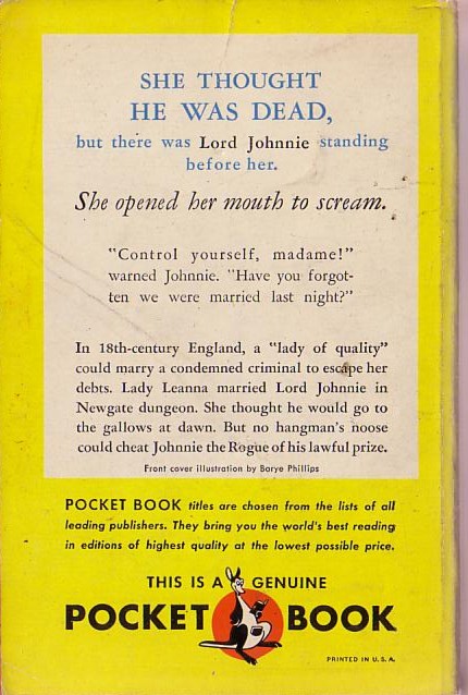 Leslie Turner White  LORD JOHNNIE magnified rear book cover image