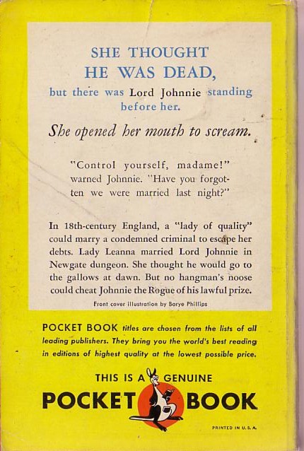 Leslie Turner White  LORD JOHNNIE magnified rear book cover image