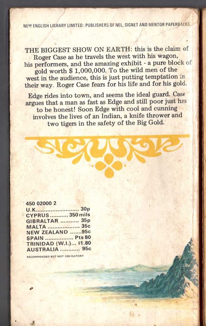 George G. Gilman  EDGE 14: THE BIG GOLD magnified rear book cover image