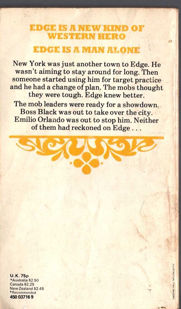 George G. Gilman  EDGE 30: WAITING FOR A TRAIN magnified rear book cover image