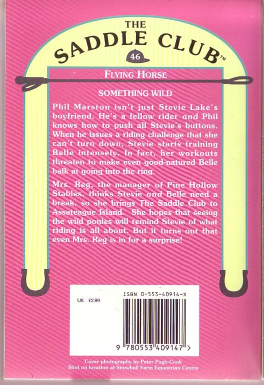 Bonnie Bryant  THE SADDLE CLUB 46: Flying Horse magnified rear book cover image