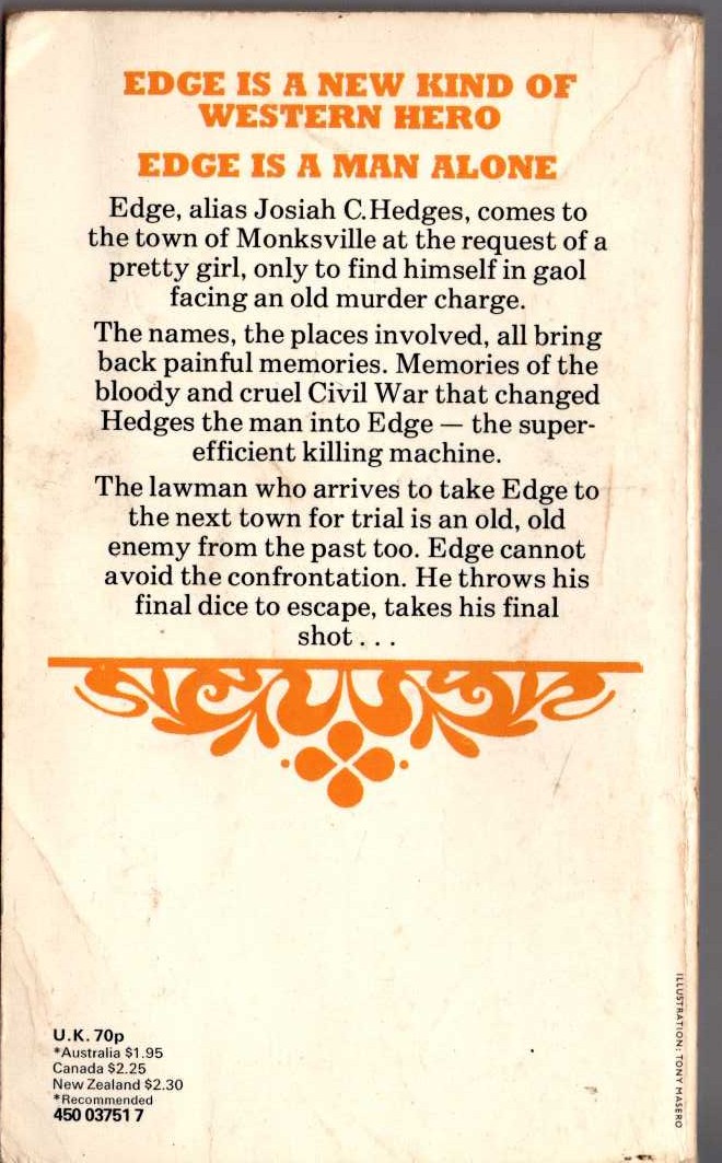 George G. Gilman  EDGE 16: THE FINAL SHOT magnified rear book cover image