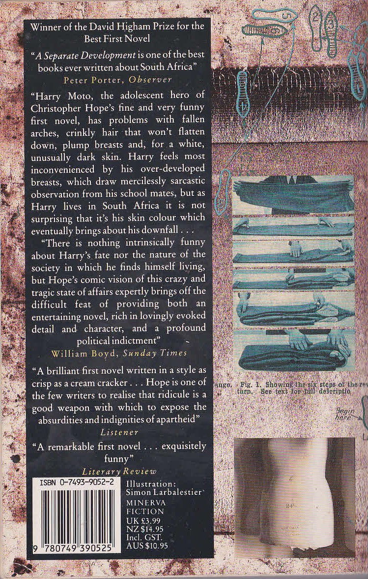 Christopher Hope  A SEPARATE DEVELOPMENT magnified rear book cover image