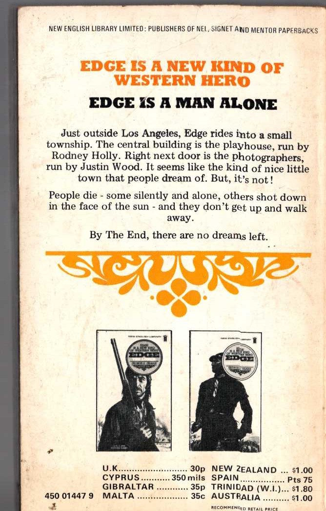 George G. Gilman  EDGE 7: CALIFORNIA KILLING magnified rear book cover image
