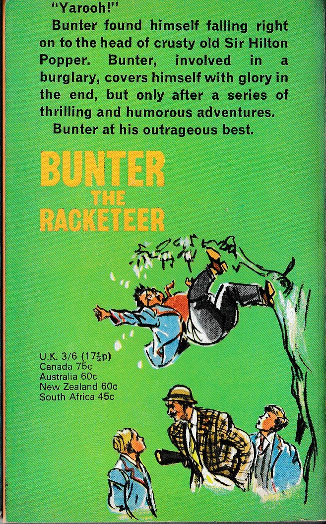Frank Richards  BUNTER THE RACKETEER magnified rear book cover image