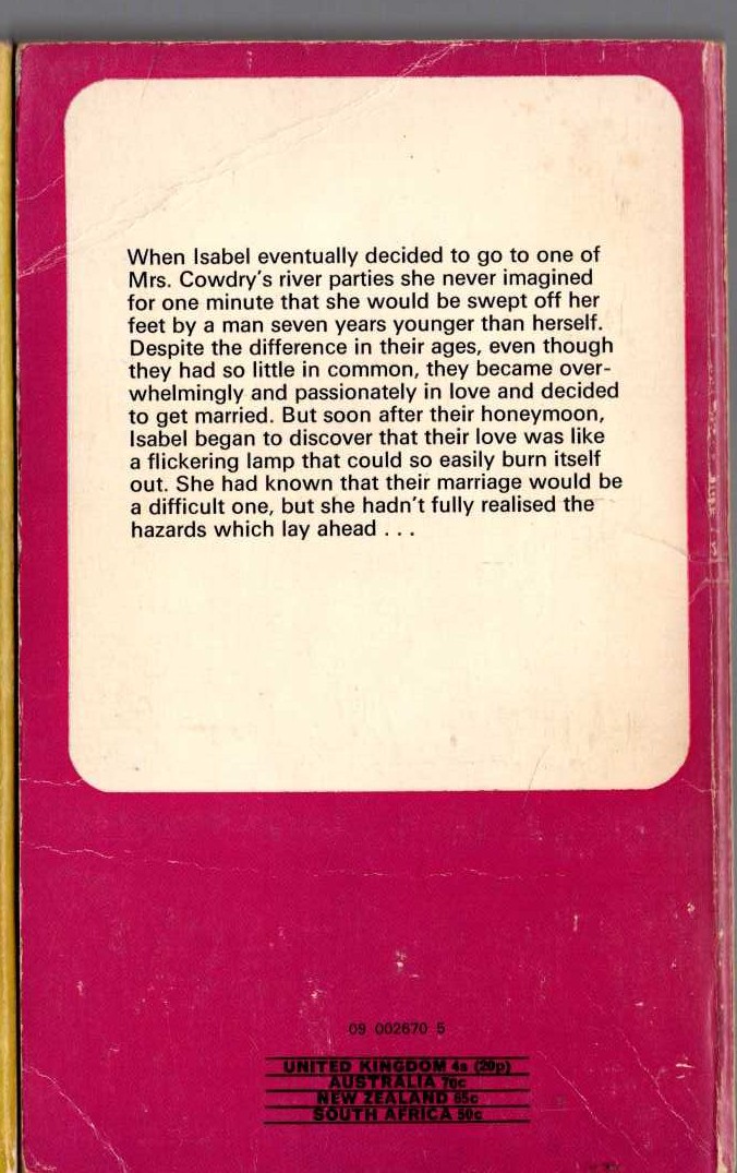 Netta Muskett  THE FLICKERING LAMP magnified rear book cover image