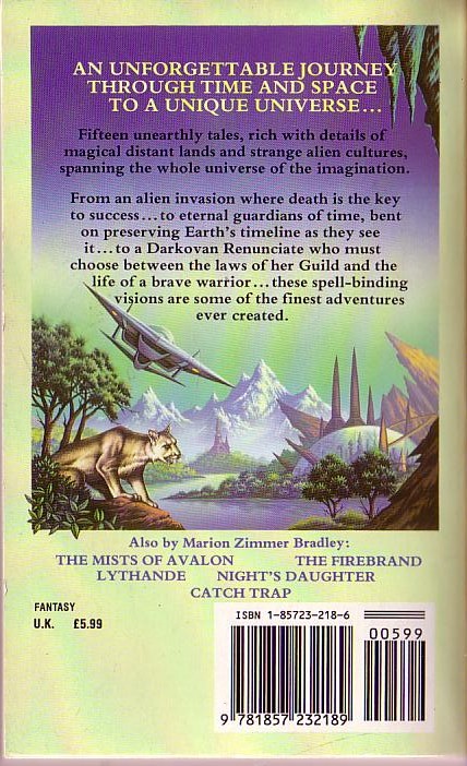 Marion Zimmer Bradley  THE BEST OF MARION ZIMMER BRADLEY magnified rear book cover image
