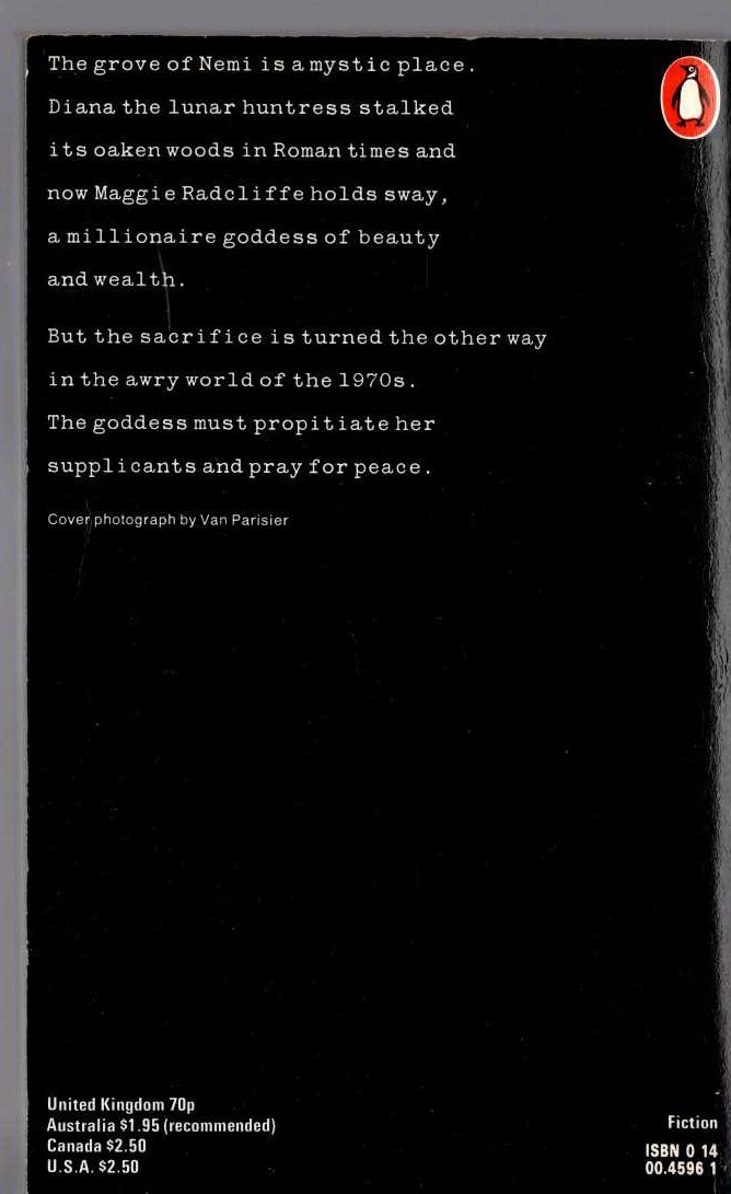 Muriel Spark  THE TAKEOVER magnified rear book cover image