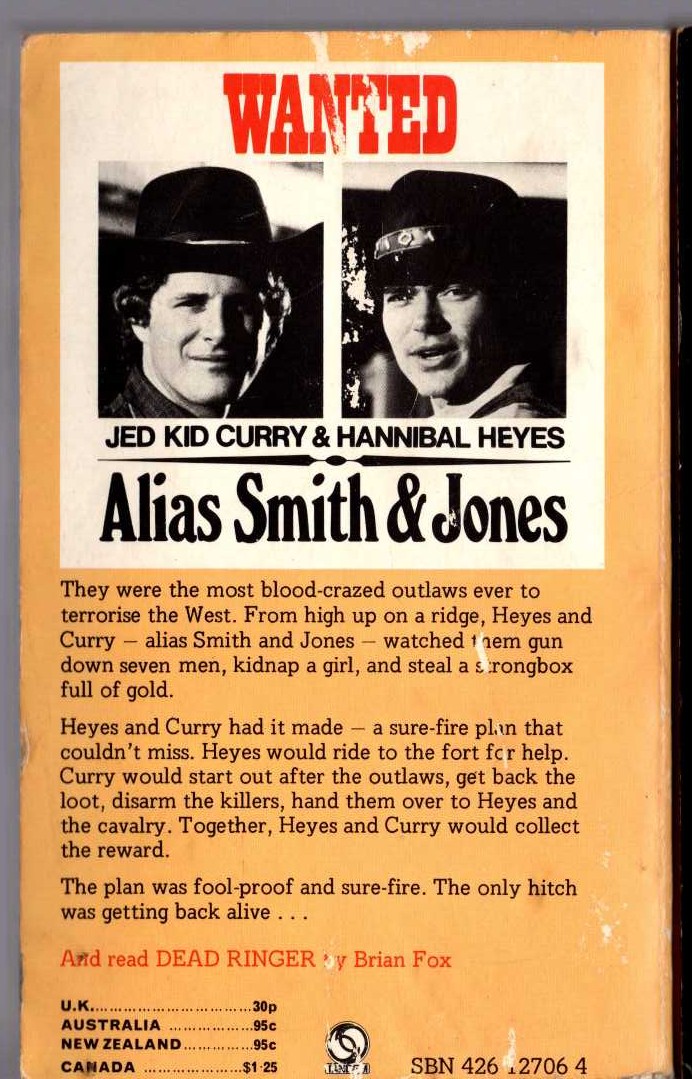 Brian Fox  ALIAS SMITH & JONES: OUTLAWN TRAIL magnified rear book cover image