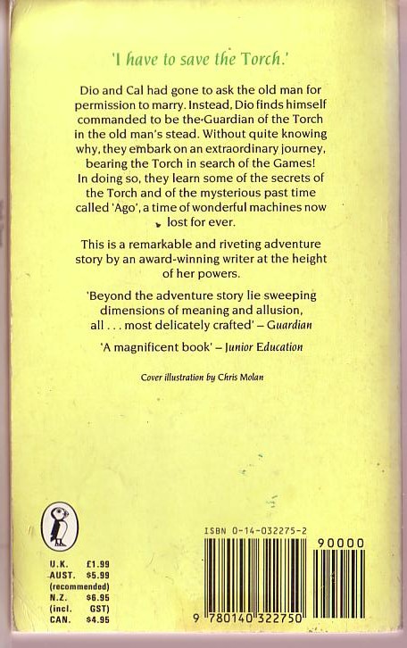 Jill Paton Walsh  TORCH magnified rear book cover image