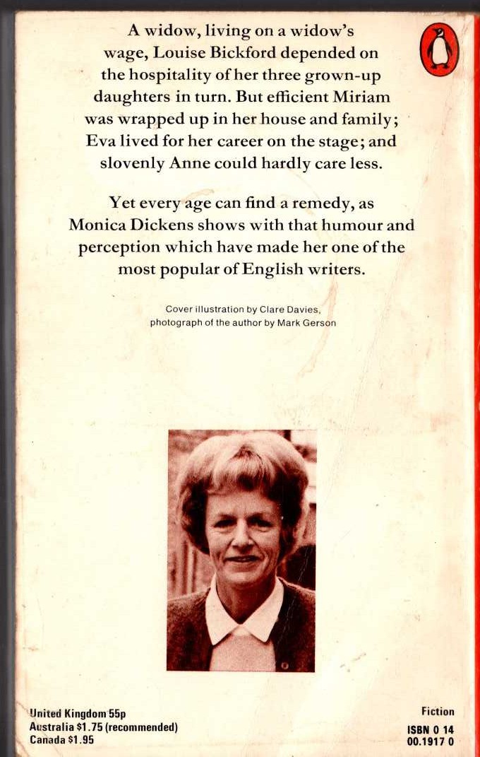 Monica Dickens  THE WINDS OF HEAVEN magnified rear book cover image