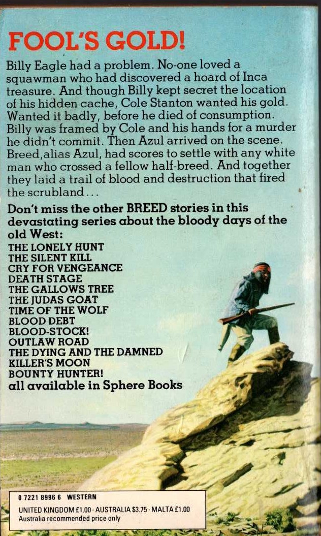 James A. Muir  BREED 14: SPANISH GOLD magnified rear book cover image