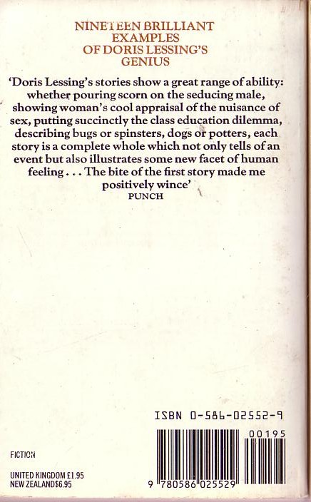 Doris Lessing  A MAN AND TWO WOMEN magnified rear book cover image