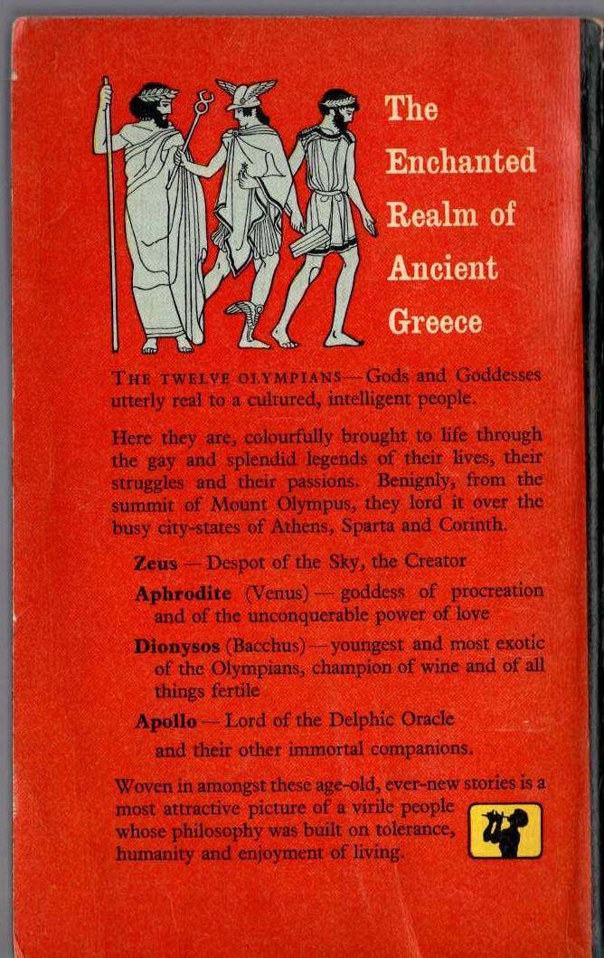 Charles Seltman  THE TWELVE OLYMPIANS magnified rear book cover image