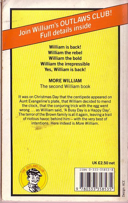 Richmal Crompton  MORE WILLIAM magnified rear book cover image
