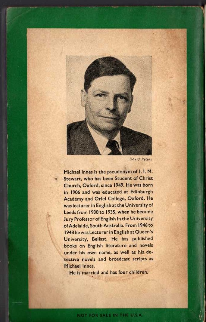 Michael Innes  THERE CAME BOTH MIST AND SNOW magnified rear book cover image