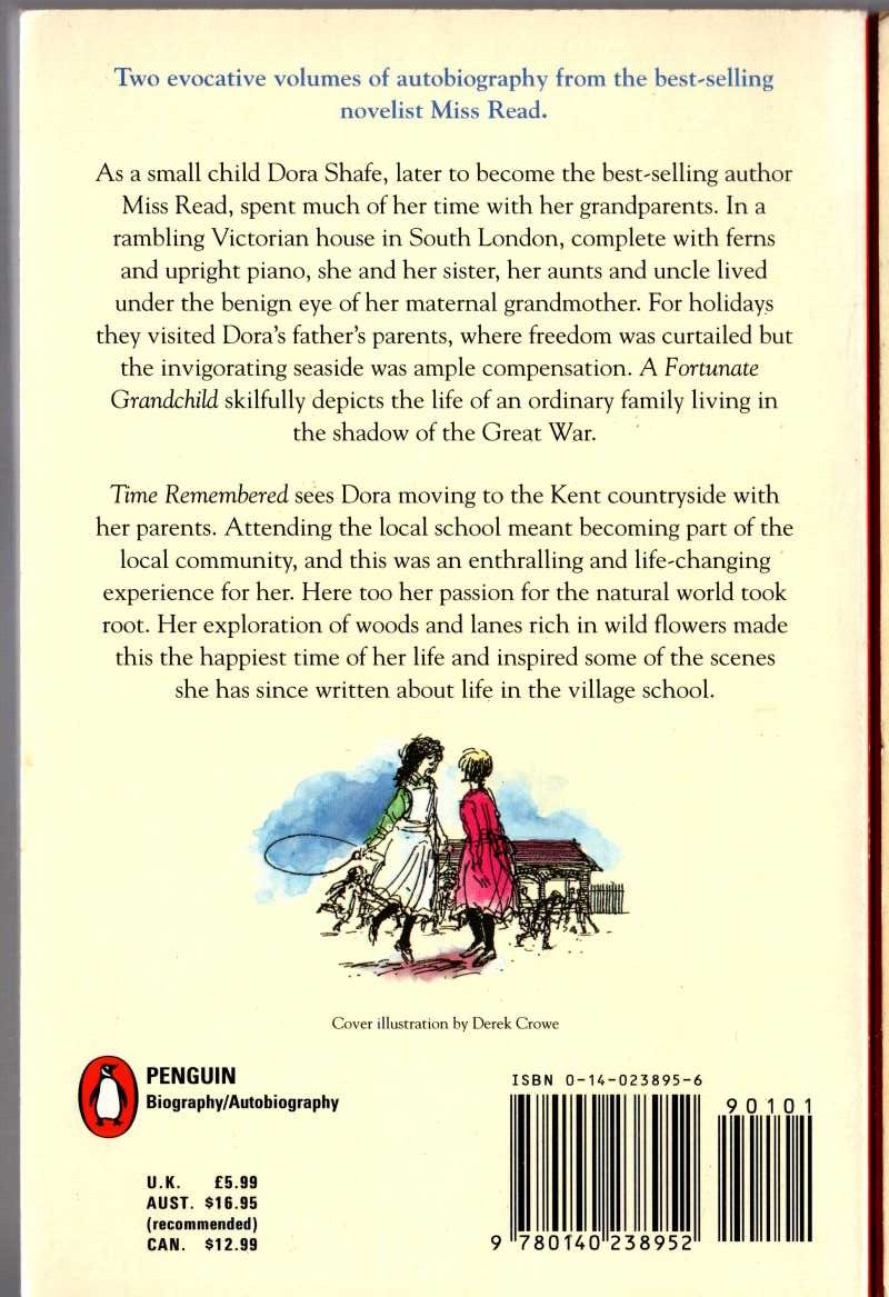 Miss Read  EARLY DAYS magnified rear book cover image