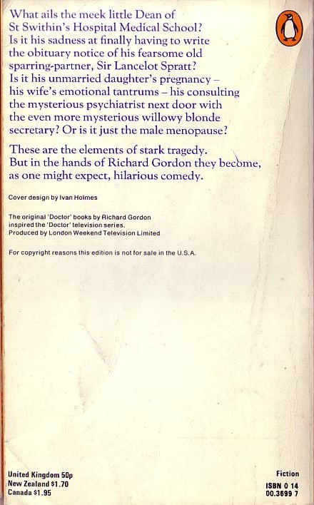 Richard Gordon  DOCTOR ON THE BRAIN (LWT) magnified rear book cover image