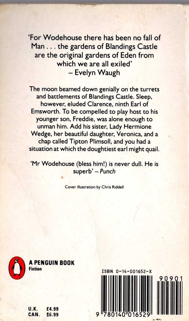 P.G. Wodehouse  FULL MOON magnified rear book cover image