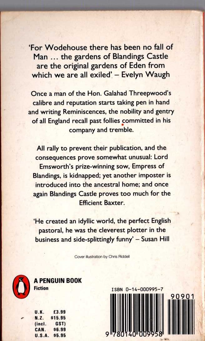 P.G. Wodehouse  SUMMER LIGHTNING magnified rear book cover image