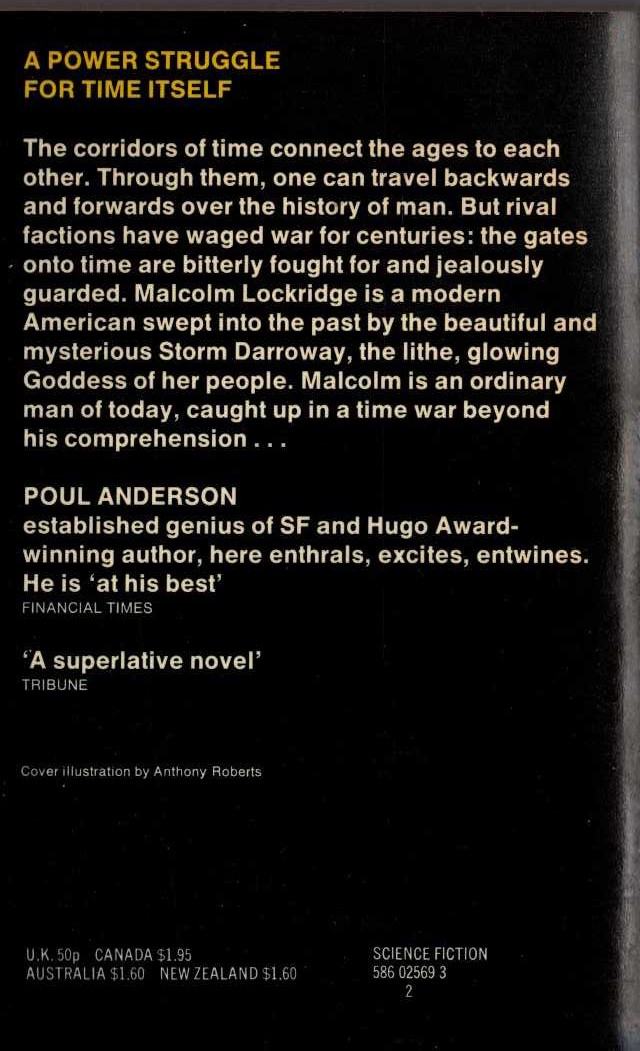 Poul Anderson  THE CORRIDORS OF TIME magnified rear book cover image