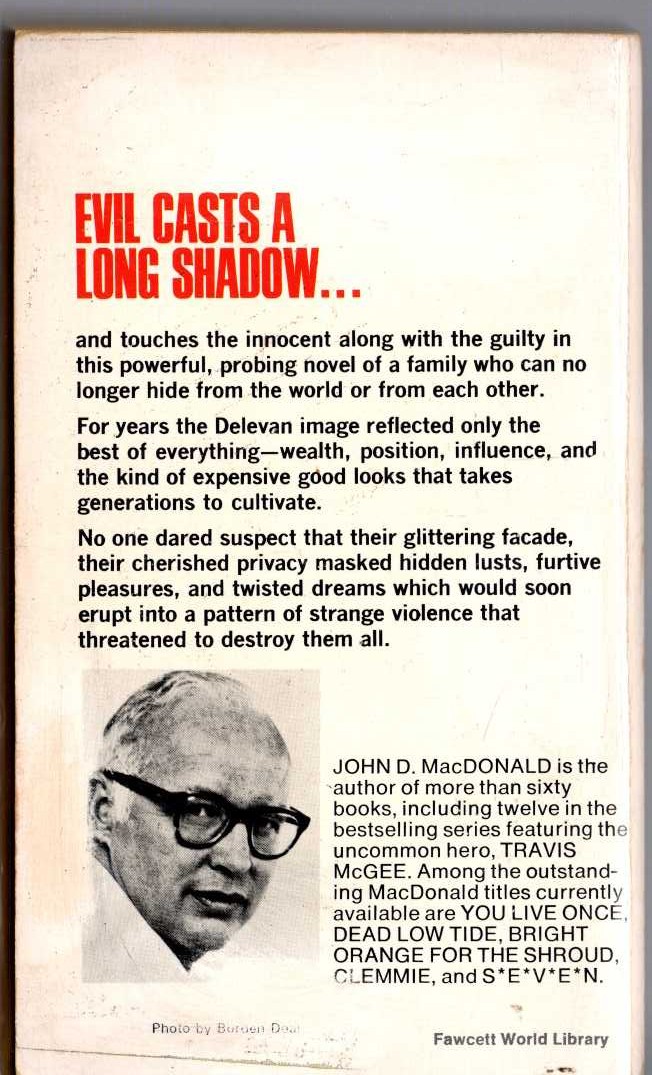 John D. MacDonald  CONTRARY PLEASURE magnified rear book cover image