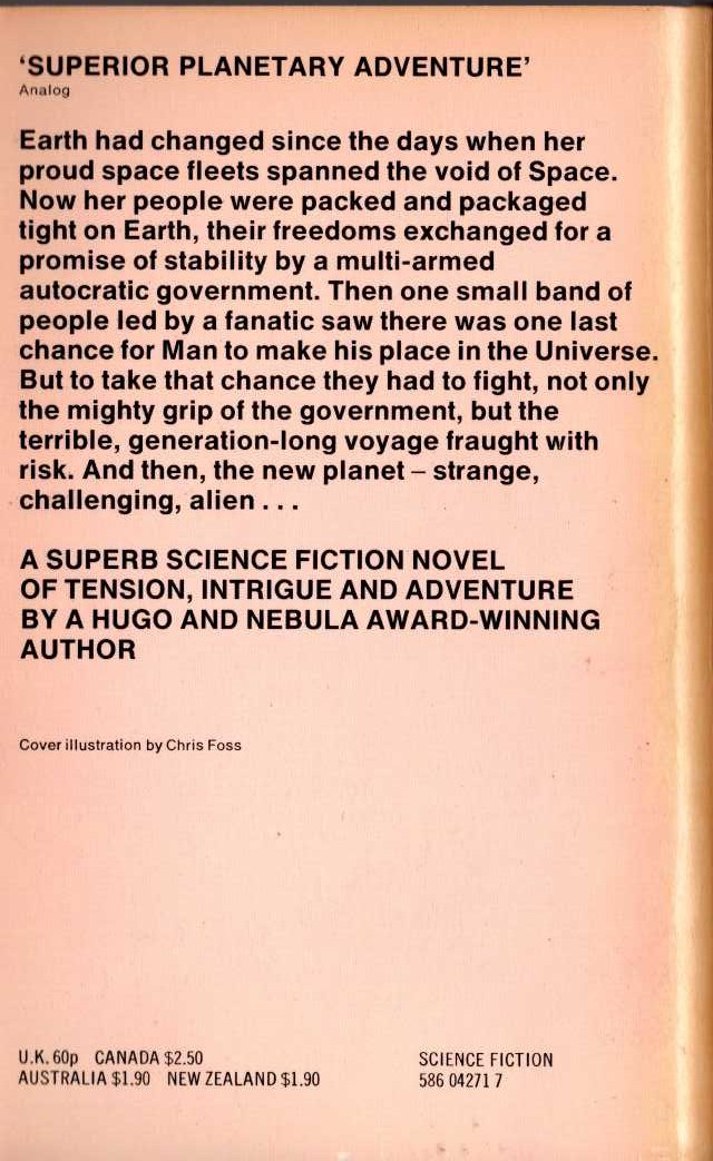 Poul Anderson  ORBIT UNLIMITED magnified rear book cover image