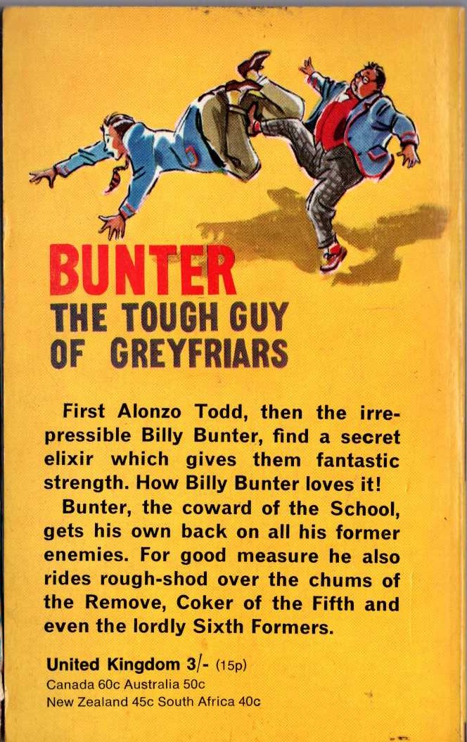 Frank Richards  BUNTER THE TOUGH GUY OF GREYFRIARS magnified rear book cover image