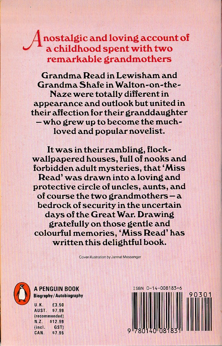Miss Read  A FORTUNATE GRANDCHILD (Autobiography) magnified rear book cover image